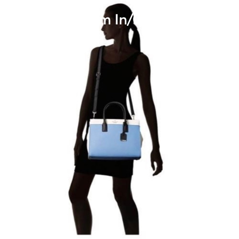 Kate Spade Cameron Satchel Crossbody Purple Blue Cream - Picture 3 of 14
